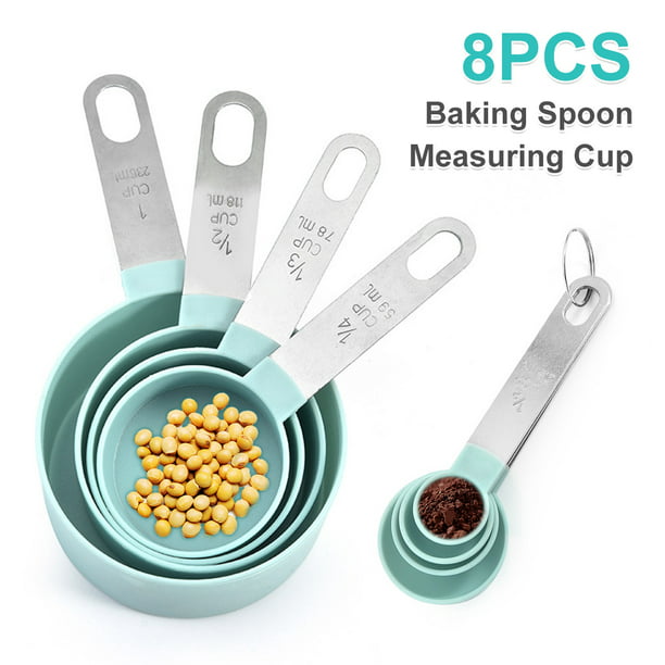 8pcs/set 4* Measuring Cups 4* Spoons Kitchen Baking Cooking Tools Set 